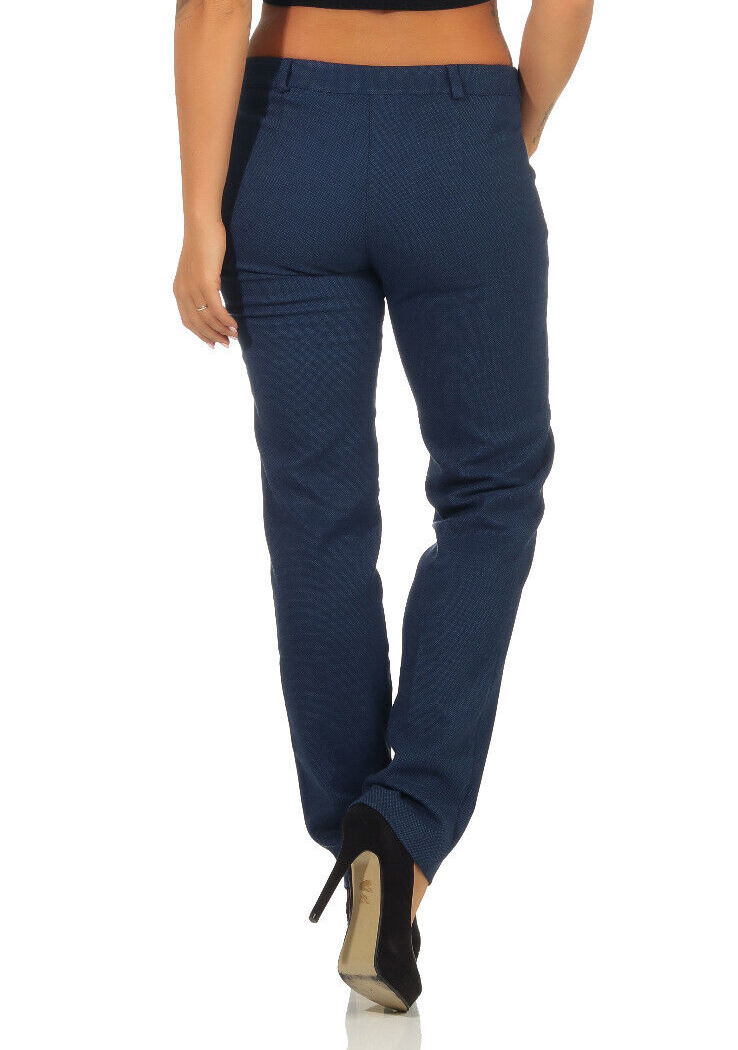 Eleganter Bouclé Hosenanzug Damen Gr. 40 – Blazer & Hose 2-Teiler Dunkelblau L