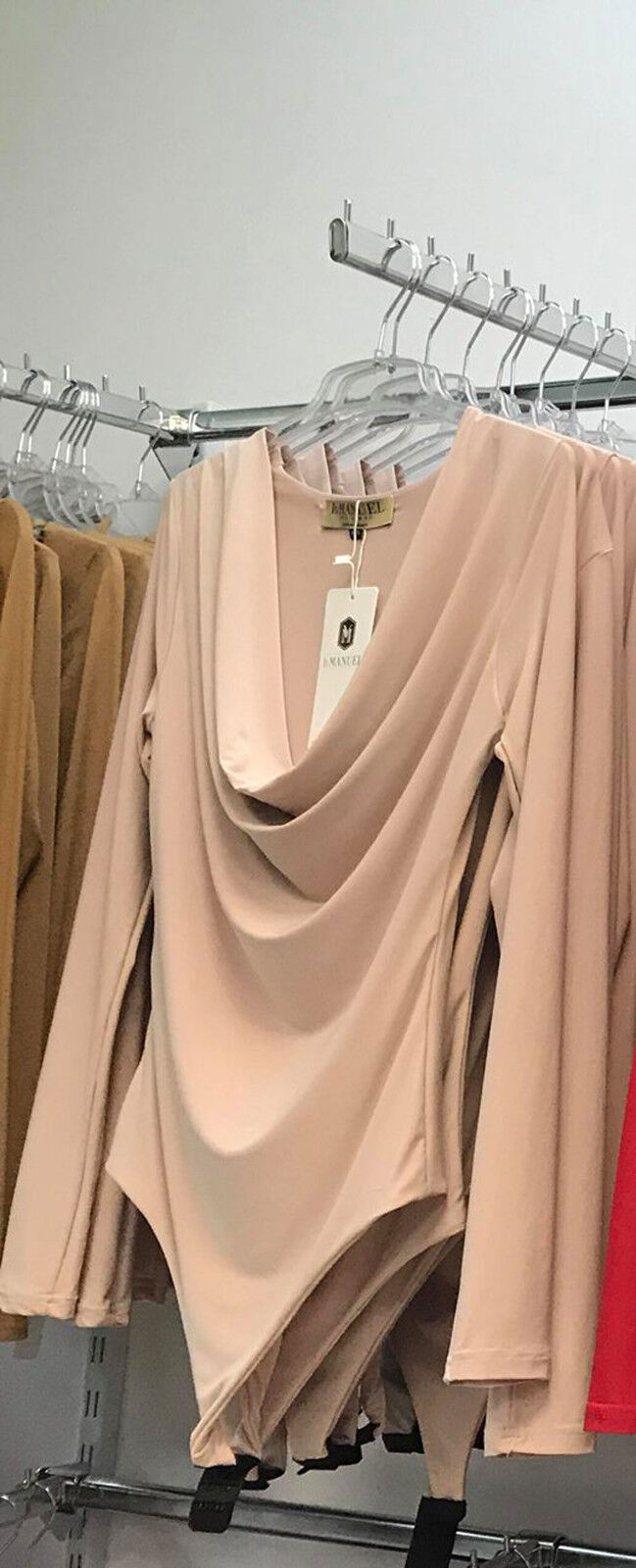 Damen Body Langarm von La Manuel, Wasserfall Shirt, Pulli und Bluse in XS-L, elegantes Design, weiche Stoffqualität