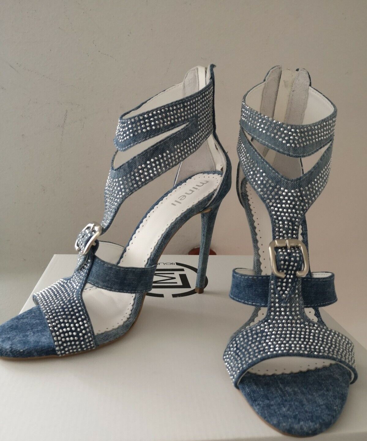 Mexton Sandaletten in Sandfarben, offene Peep Toe High Heels mit Stilettos, Größe 36-38, modische Damen Schuhe
