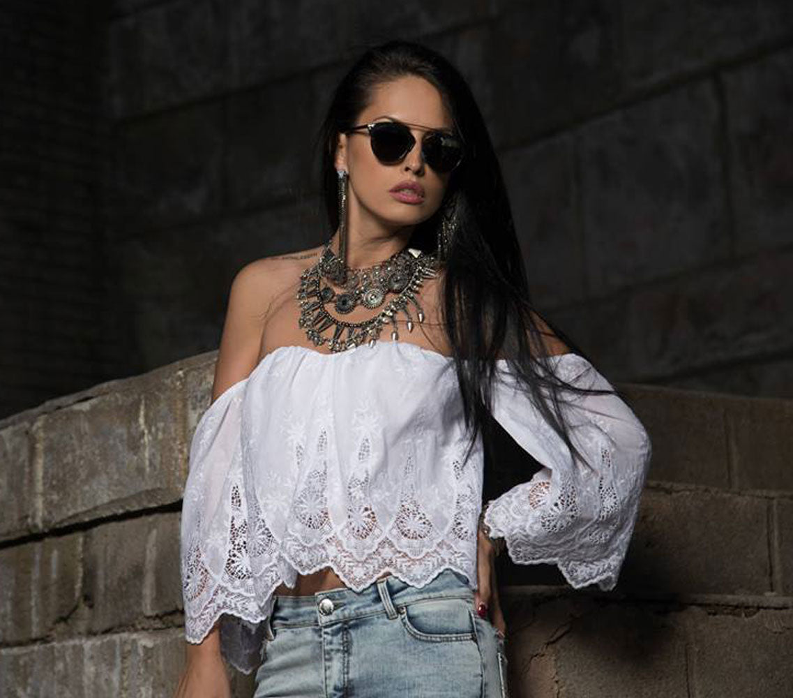 Mexton Röhrenjeans mit Patchwork-Design, enge Passform, Hüftjeans für Damen, modischer Denim-Look