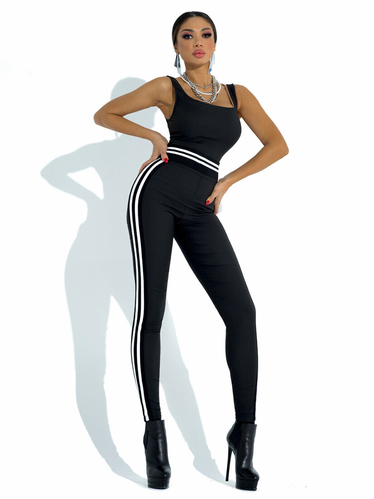 By Alina Mexton Damen Overall Jumpsuit Catsuit Einteiler Fitness Hosenanzug XS-M