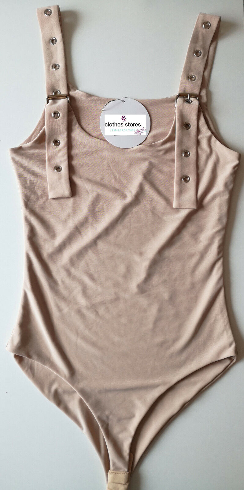 Sexy Damen-Body mit Trägertop, Leo-Muster, Schnallen-Details, enge Passform, für XS bis M, von clothes-stores