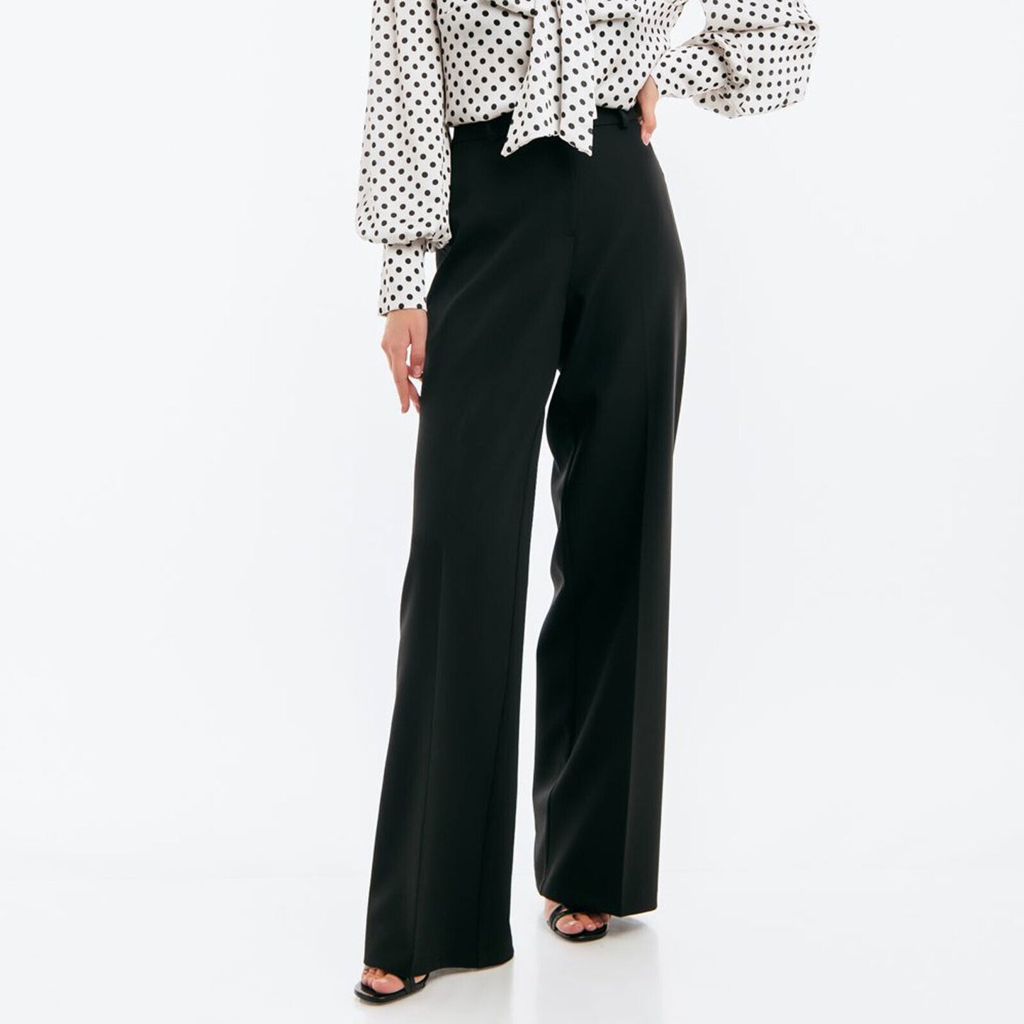 Freestyle Damen Stoffhose mit weitem Bein, Marlenehose, elegante und bequeme weite Damenhose aus Stoff