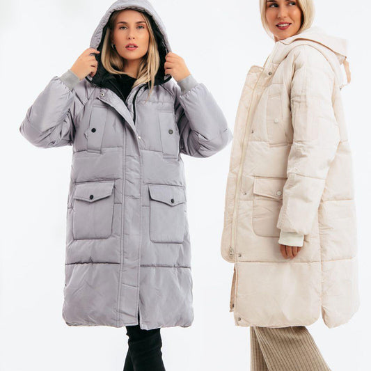 Damen Pufferjacke von freestyle in silber-grau, gesteppt, stylisch und warm, für kalte Tage, Größe S.