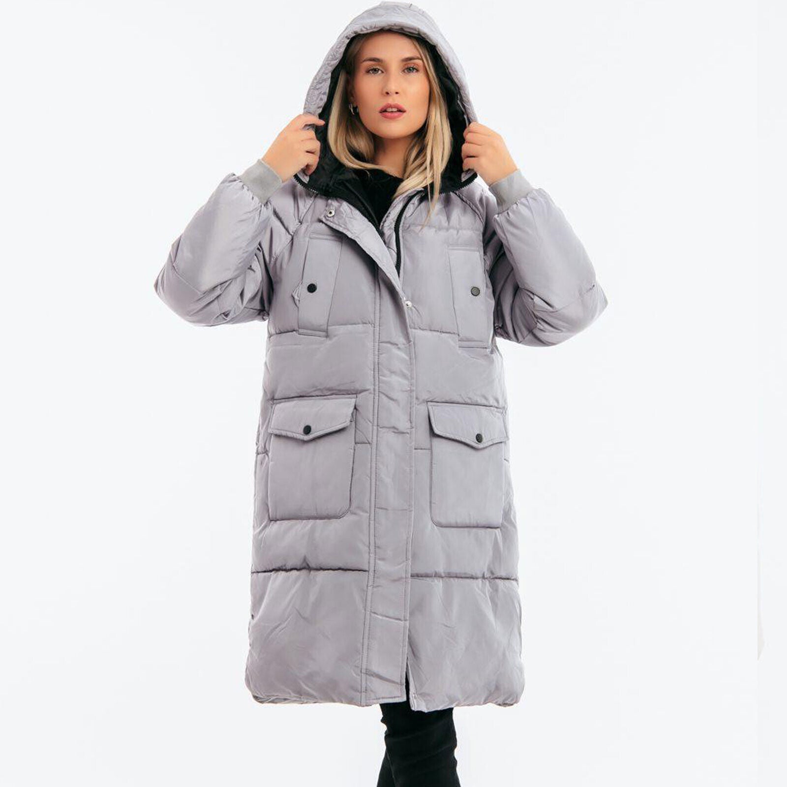 Damen Steppjacke in Silber-Grau von freestyle, stilvoller Puffermantel, leicht gefüttert, für kaltes Wetter, Größe S