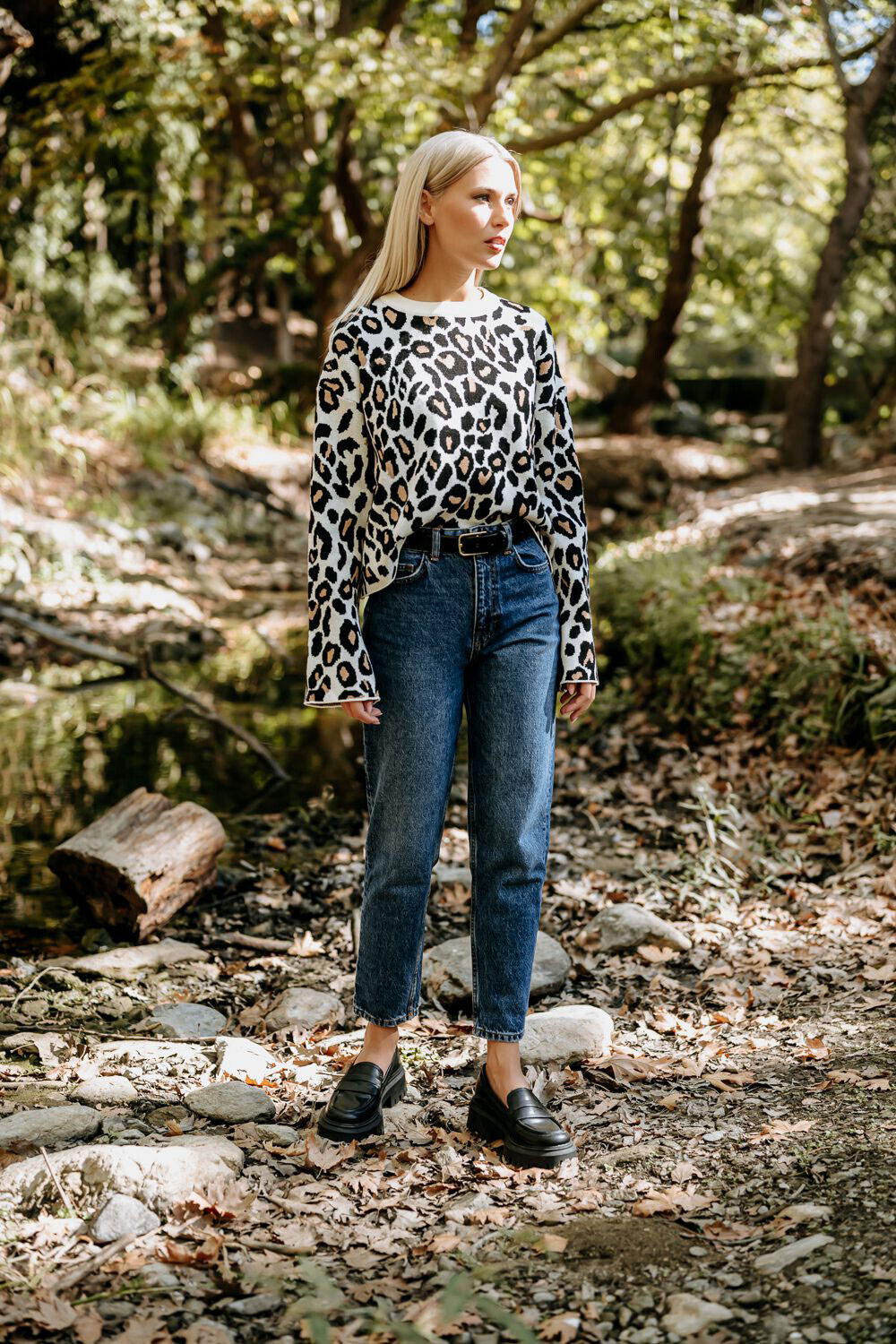 Freestyle Damen oversized Leo-Strickpullover, cropped Feinstrick mit Leopardmuster in S-L, modischer Damen-Feinstrick-Over-Sized Pullover