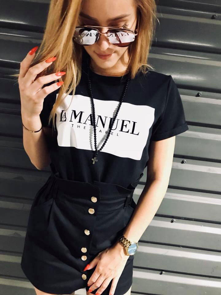La Manuel Damen Minirock, hoch tailliert, Bleistift-Schnitt, Knöpfe, Paperbag-Design, ideal für Partys, in XS-M.