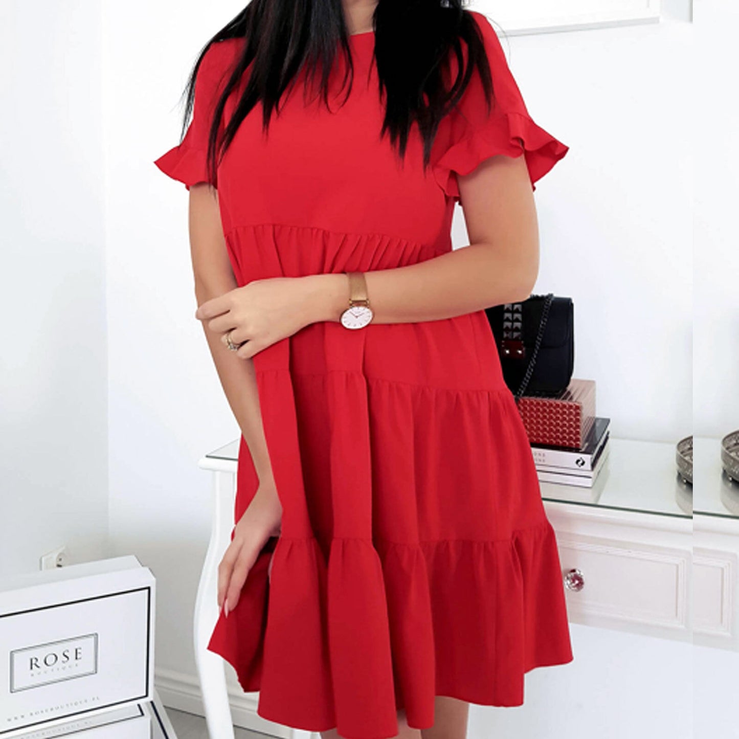 La Manuel Damen Minikleid, Tunika und Strandkleid, leichtes Sommerkleid mit Stufenkleid-Design, ideal für den Strand und Sommer.