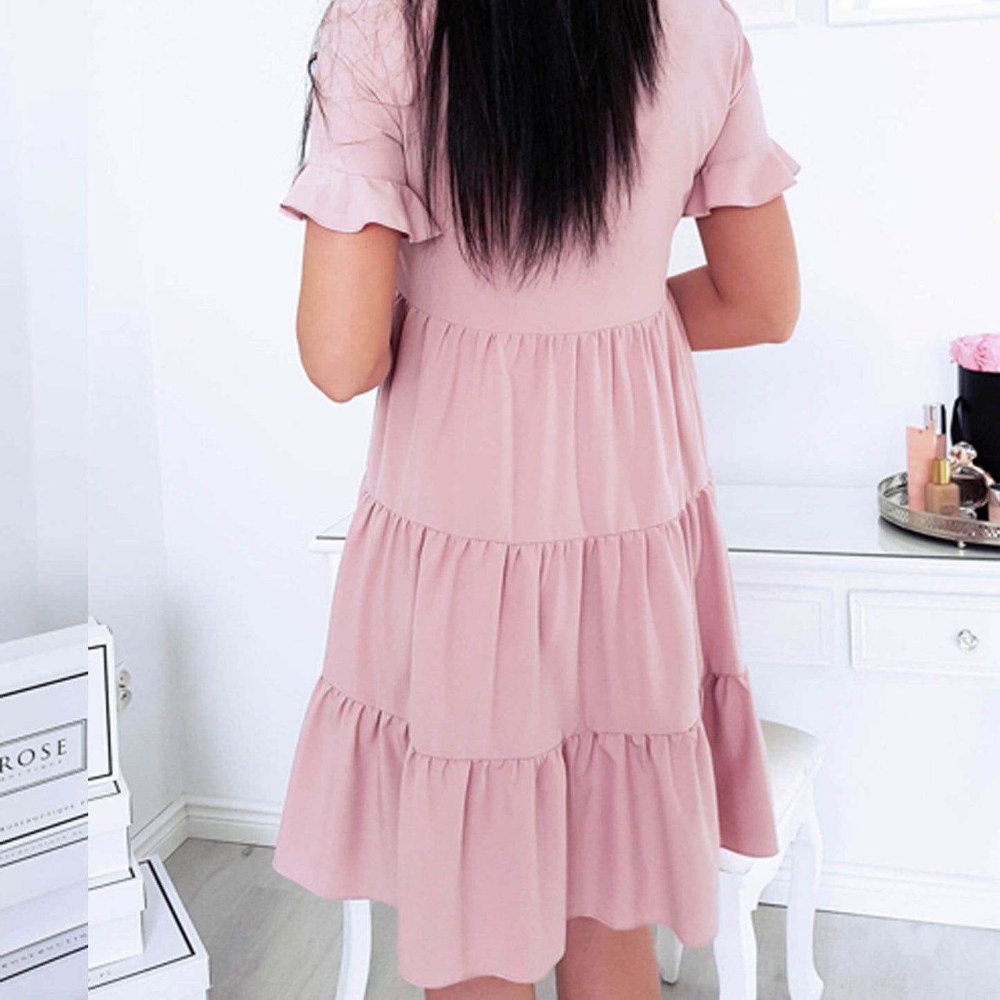 LA Damen Minikleid von La Manuel, sommerliches Strandkleid mit Tunika- und Longshirt-Design, leichtes Stufenkleid für den Sommer.