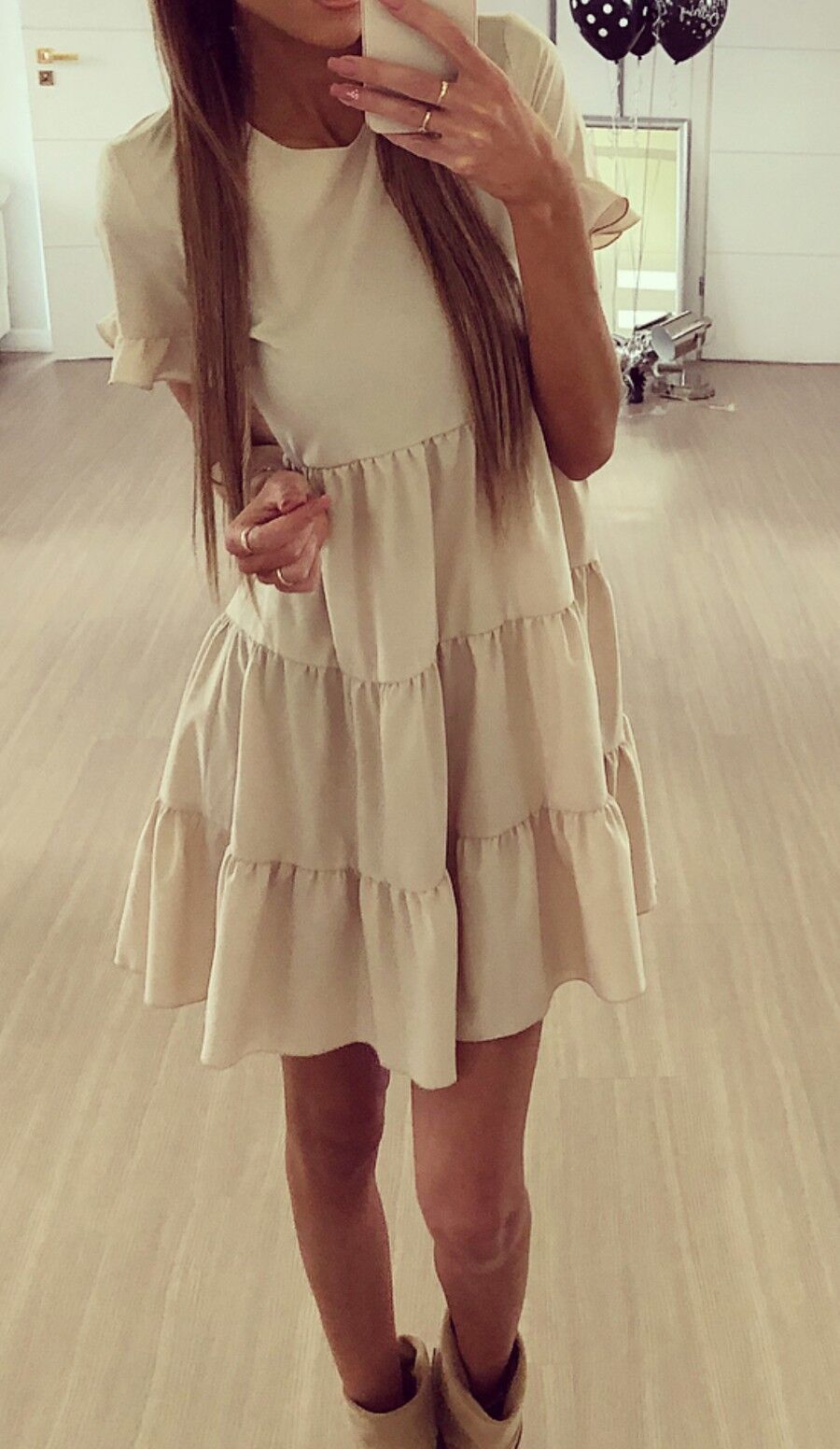 La Manuel Damen Minikleid mit Tunika-Design, sommerliches Stufenkleid, langes Strandkleid, leichtes Longshirt für den Sommer