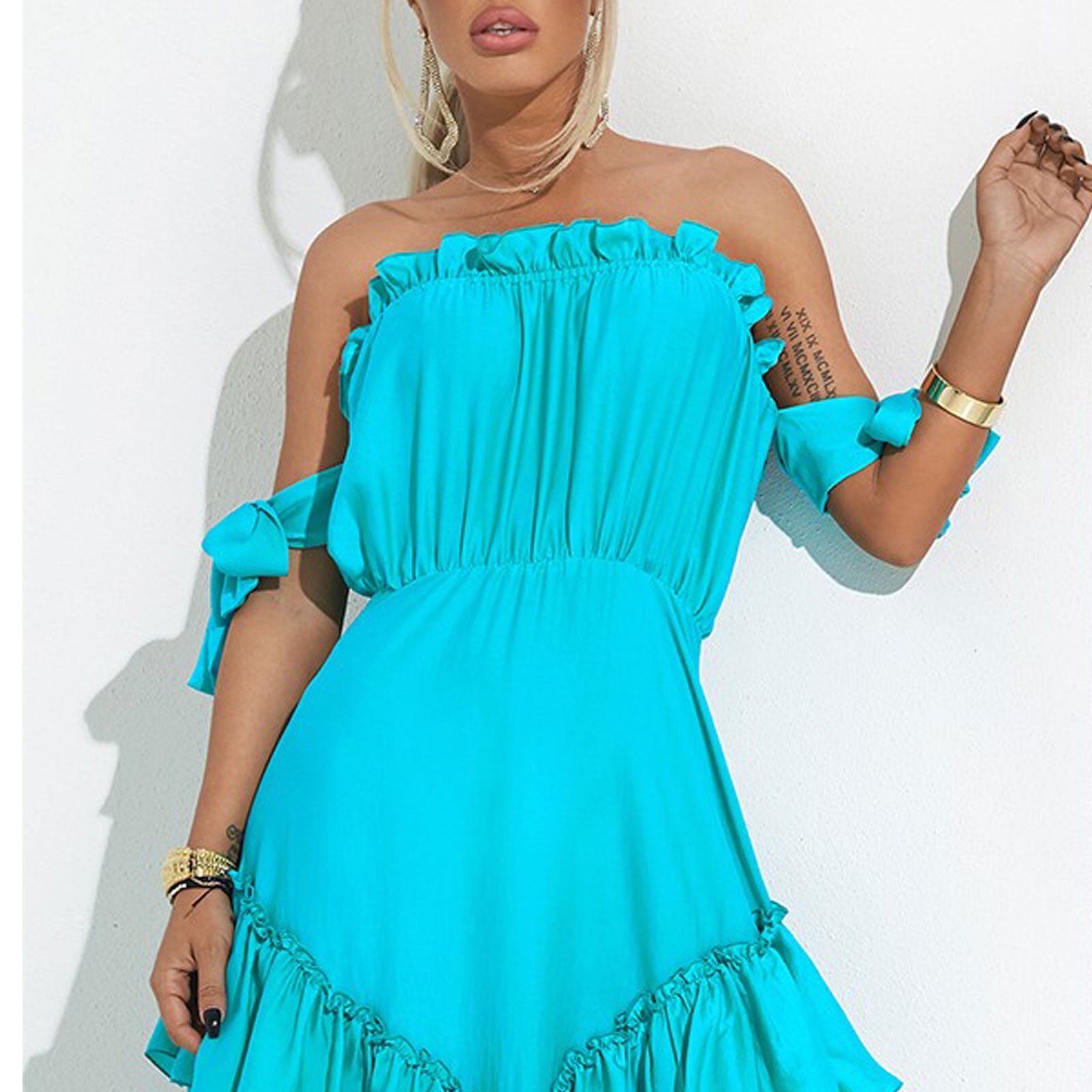Mexton Maxikleid im Strandstil, langes Bandeau-Design, Sommerkleid in XS und S, luftiges und elegantes Strandkleid