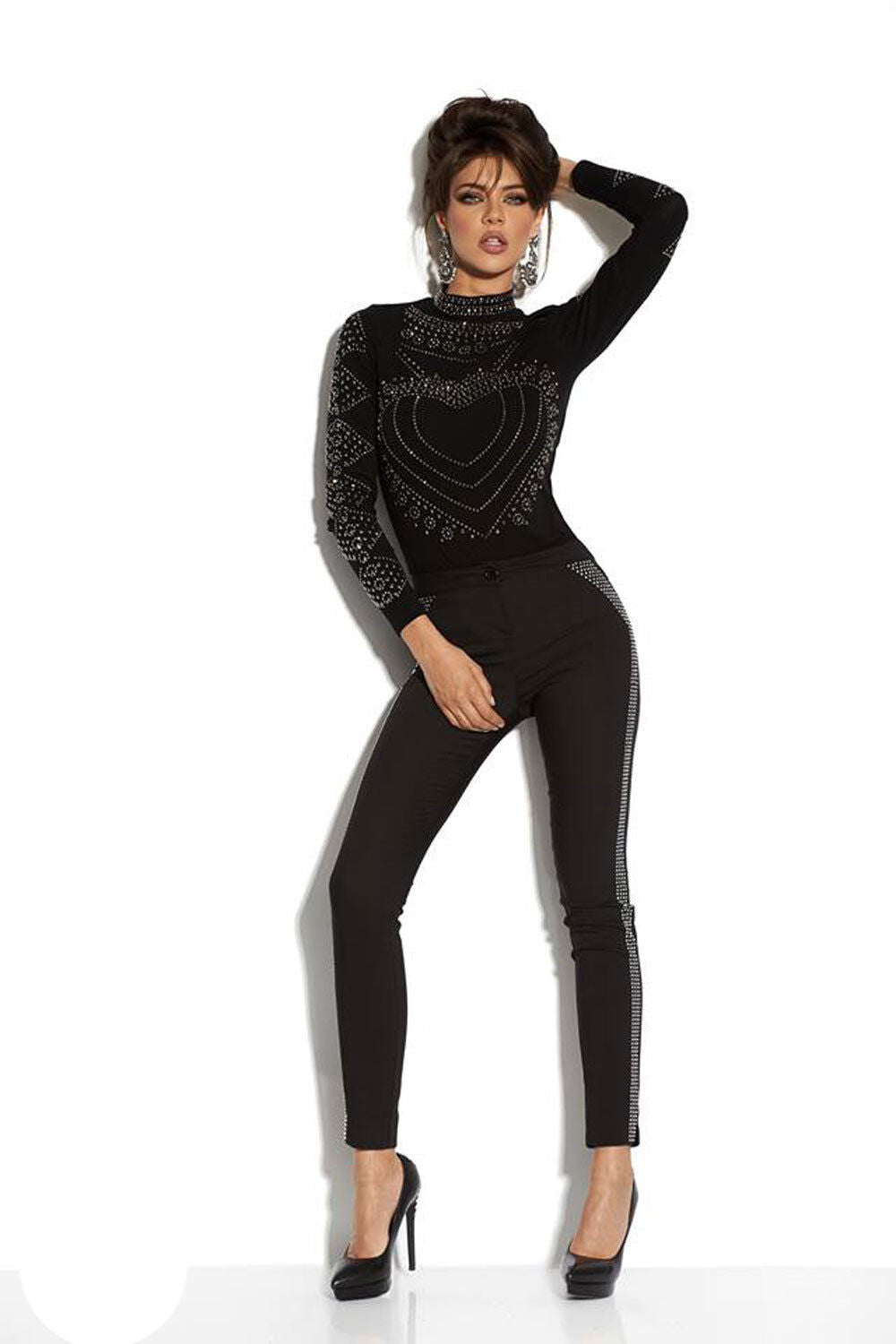 Elegante Damen Stoffhose von Mexton, Hüfthose im Röhrenstil, perfekt für Party und festliche Anlässe, in Größe 34-36