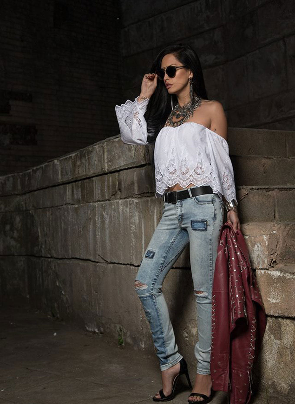 Mexton Röhrenjeans mit Patchwork-Design, eng anliegende Hüftjeans, Denim-Jeanshose, modischer Look, me88.jpg
