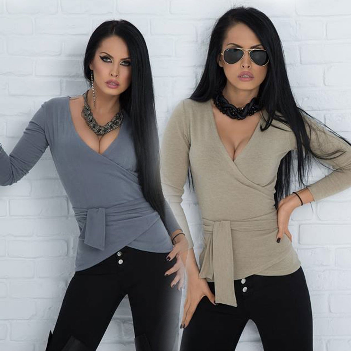 Mexton Damen Wickelpullover aus Strick in Größe M, bequem und stylisch, mit Wickel-Design und warmer Textur.