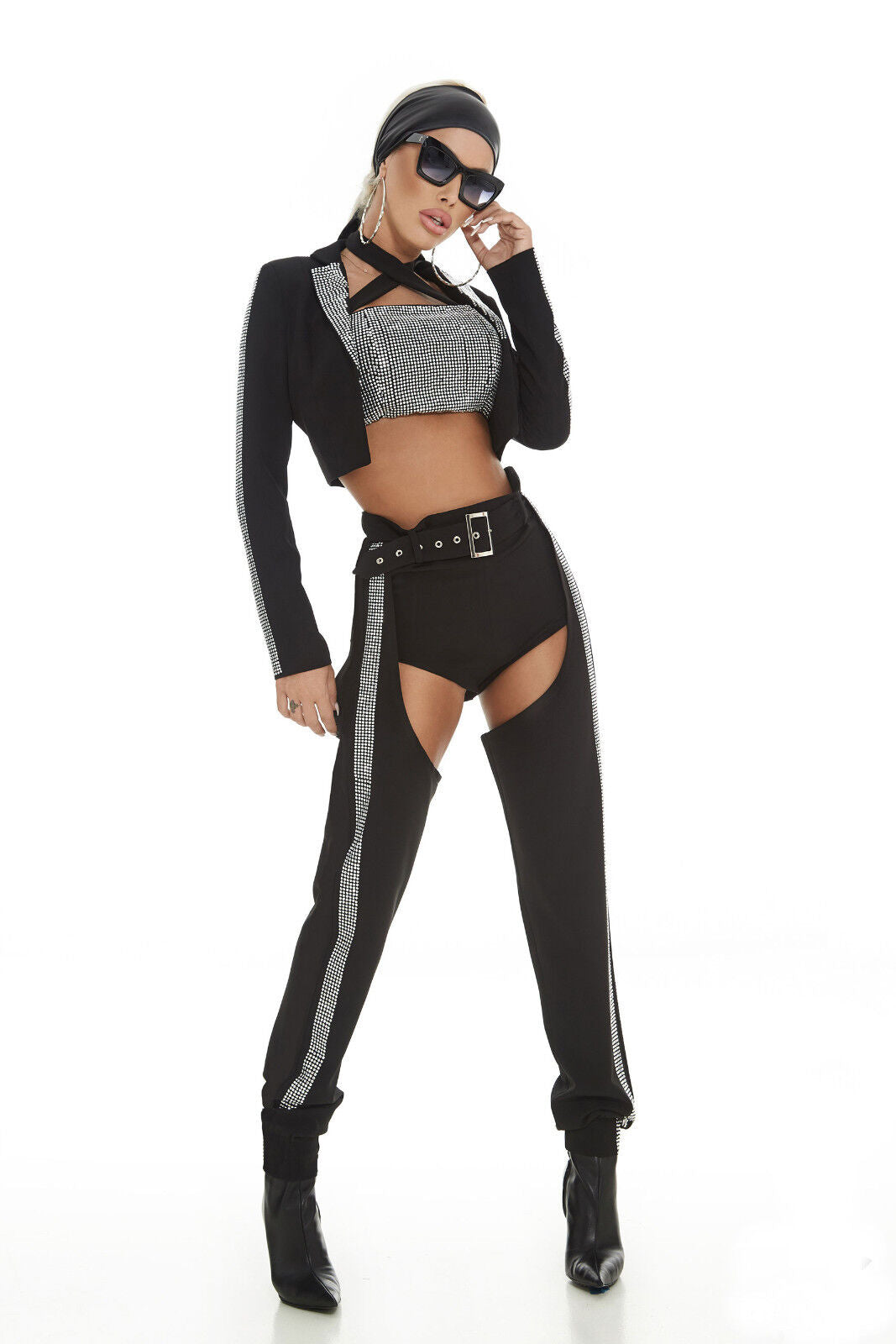 Damen Jacke von Mexton, kurzer Gogo Blazer, Sakko im Cocktail-Stil, Bauchfrei, elegante Alltagsjacke, modisches Design