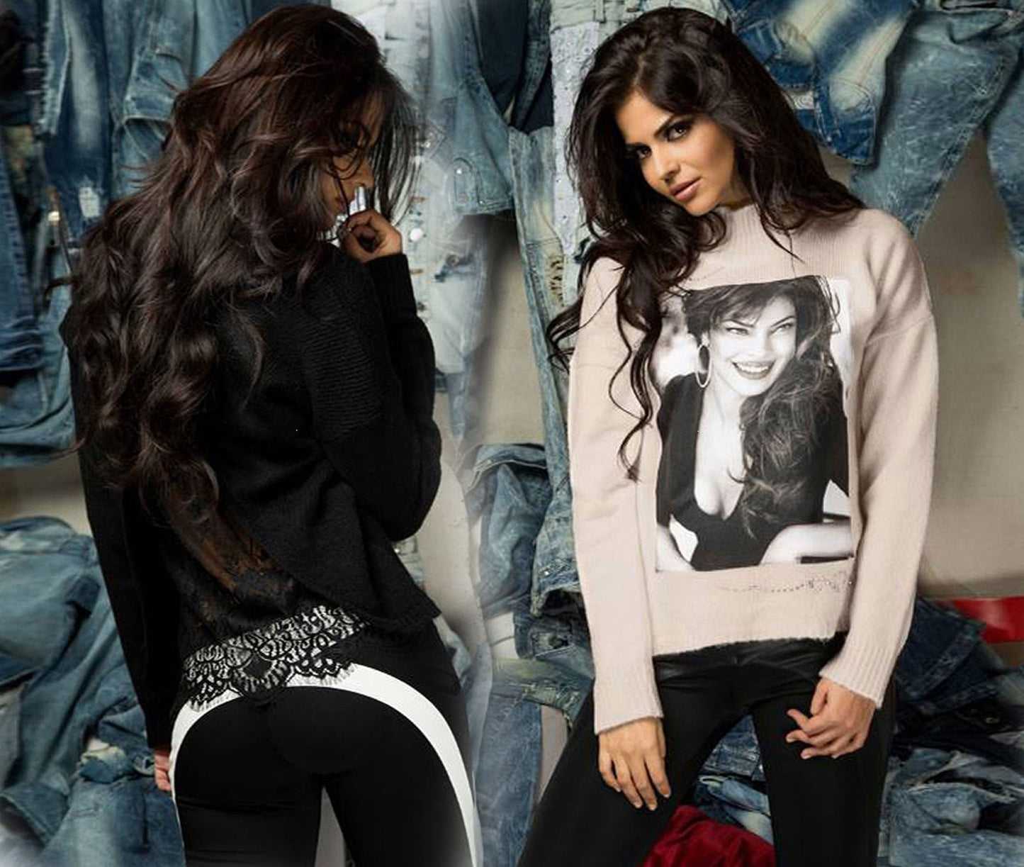 Mexton Damen Pullover mit Spitze in Größe 38, weicher Stoff, elegante Schnitt und detailreiche Spitzenverzierungen.