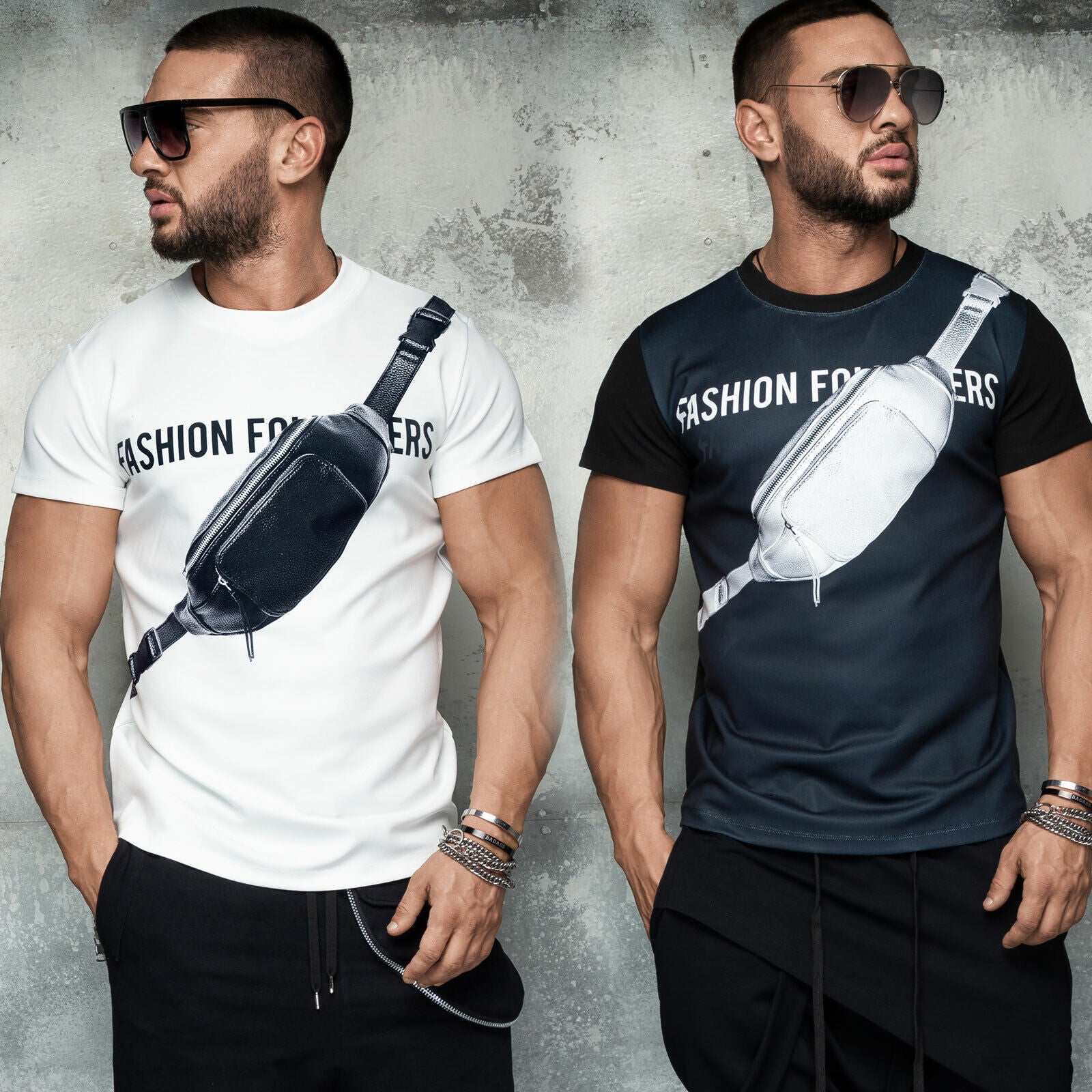 Herren T-Shirt von mexton men mit Taschen und Druck, bequemes Alltagsshirt aus weichem Stoff, helles Design mit auffälligem Print