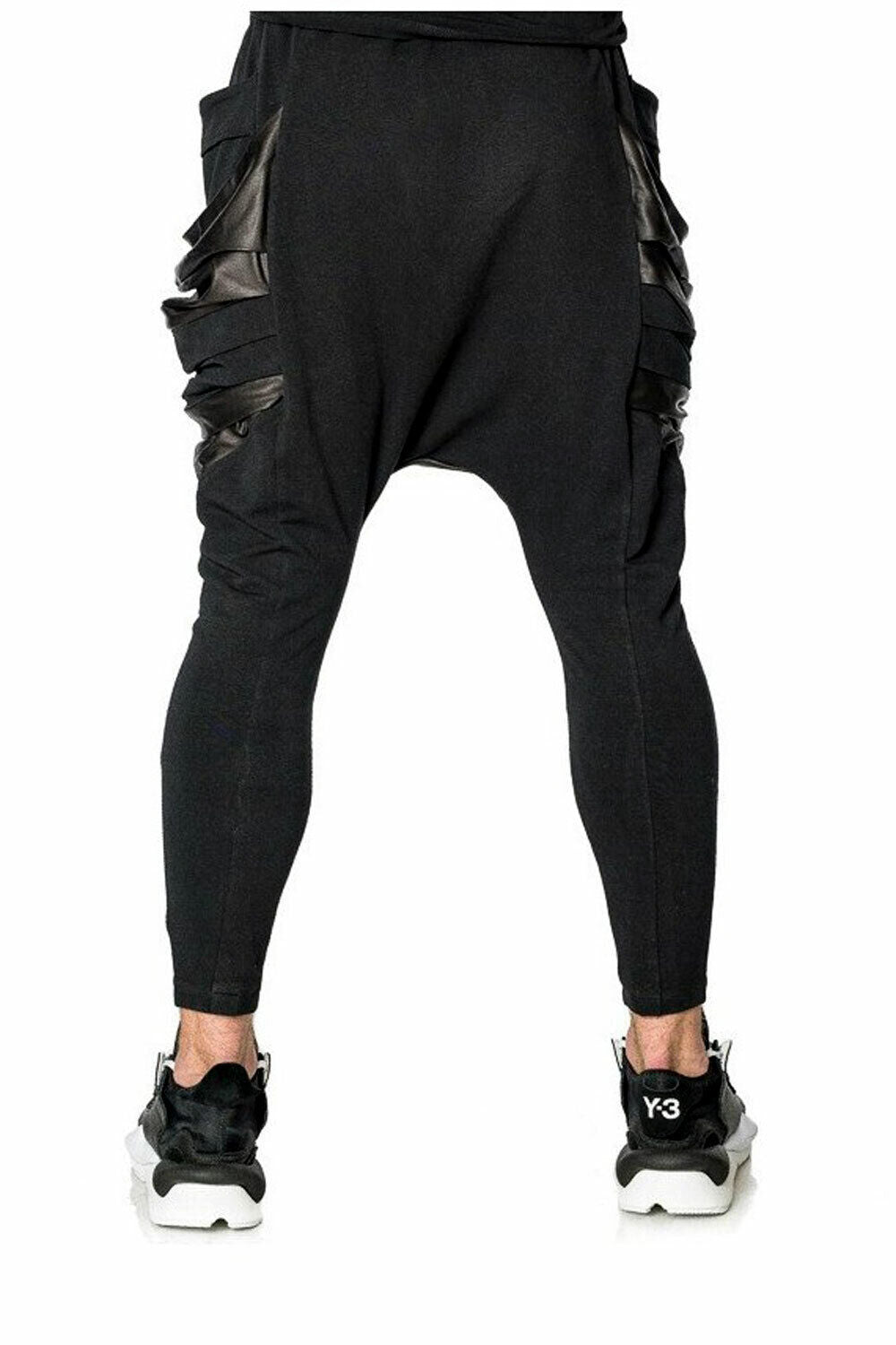 Mexton Men Herren 2-Teiler Freizeitanzug im Lederlook, bequemer Anzug mit Jacke und Hose, modisches Design, schwarz