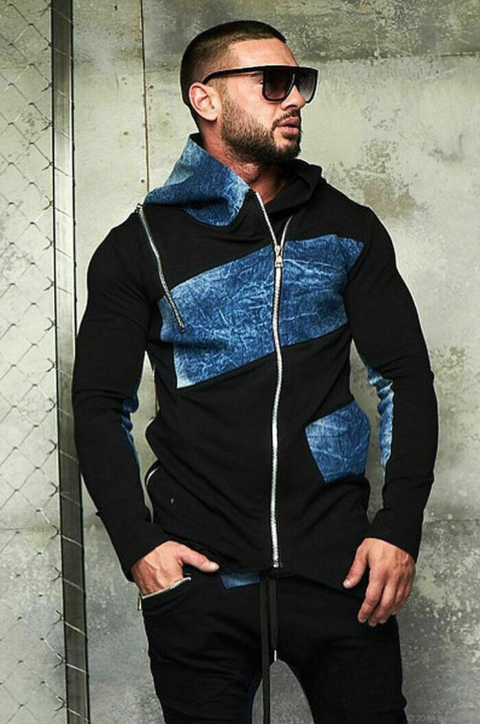 Mexton Men Herren 2-Teiler Jeans Jogginganzug, Freizeitanzug in S bis XL, bequeme Jeans-Optik, sportlicher Stil