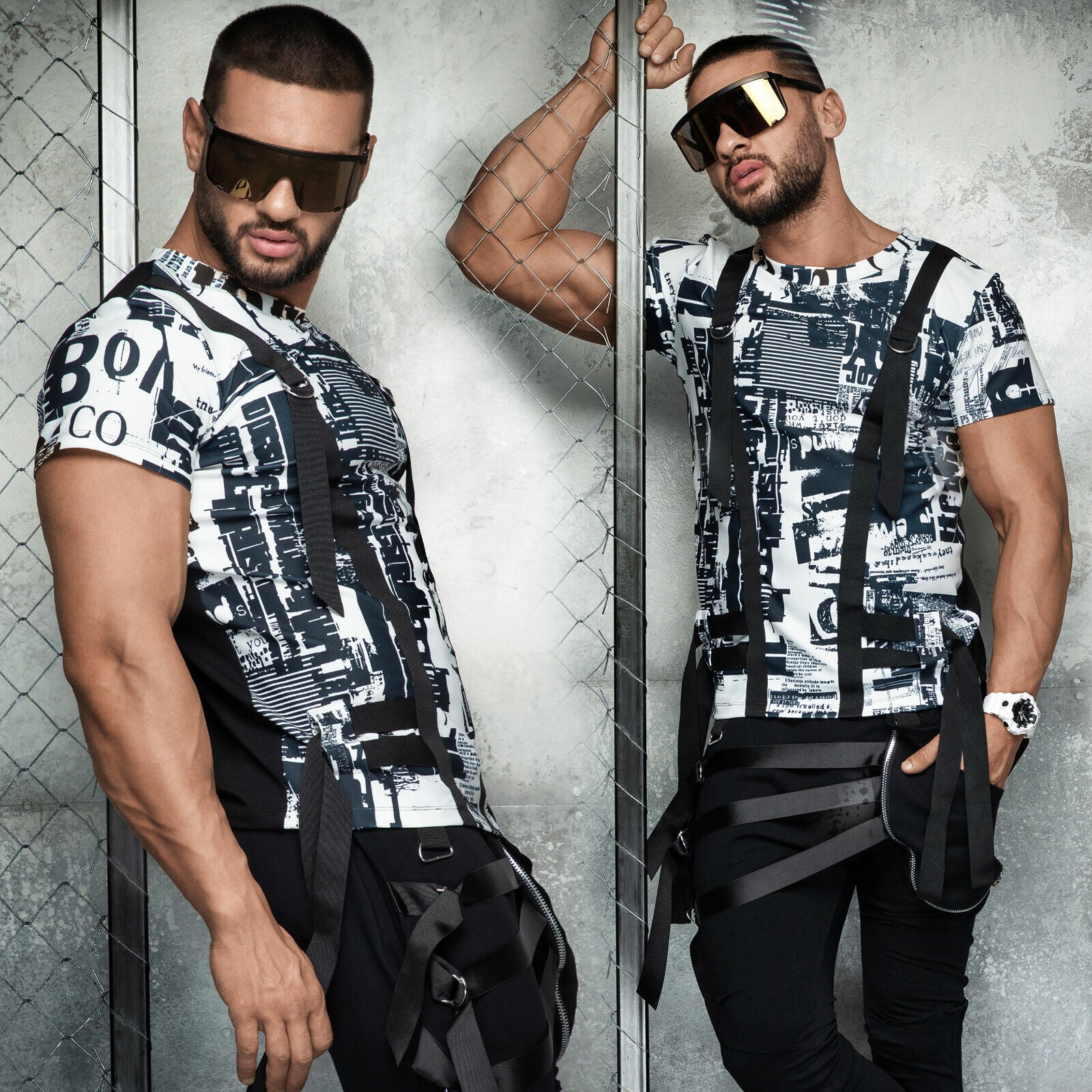 Herren Boyfriend Baggy Jogginghose von Mexton Men, lockere Trainingshose mit Biker-Design in S-XL, bequem und stylisch.