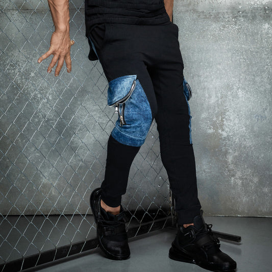 Mexton Men Herren Jogginghose aus Baumwolle, bequeme Boyfriend-Trainingshose in Jeans-Optik, Größe S, lässiger Fit