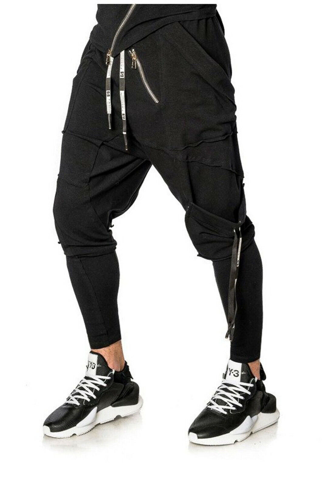 Mexton Men Herren Skinny Jogginghose in Schwarz, elastisch und bequem, mit elastischem Bund und Kordelzug, in Größe S bis XL