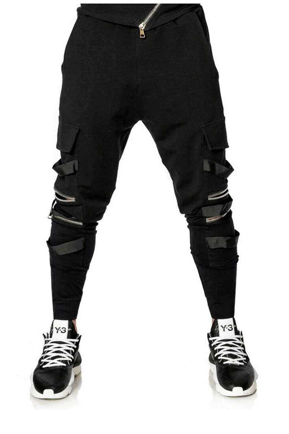 Mexton Men Herren Skinny Jogginghose aus Stoff, bequeme Boyfriend-Style Trainingshose, mit elastischem Bund und schmaler Passform