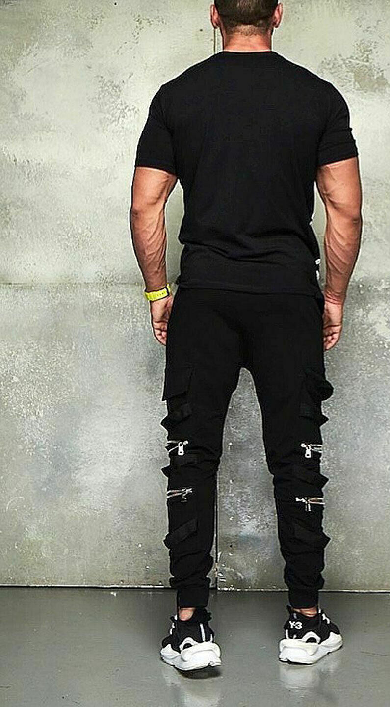 Mexton Men Herren Skinny Jogginghose aus Stoff, bequeme Trainingshose für Männer, dunkelgrau, elastischer Bund