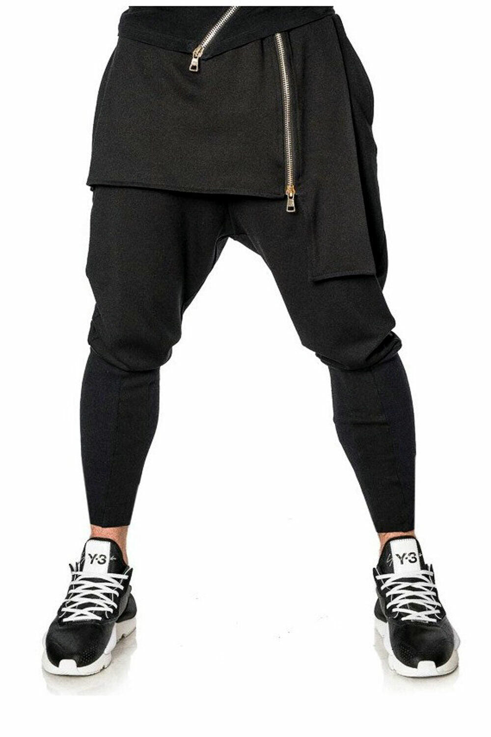 Mexton Men Herren Boyfriendhose aus Stoff, bequeme Freizeithose, Jogginghose in dunkler Farbe, seitliche Taschen sichtbar