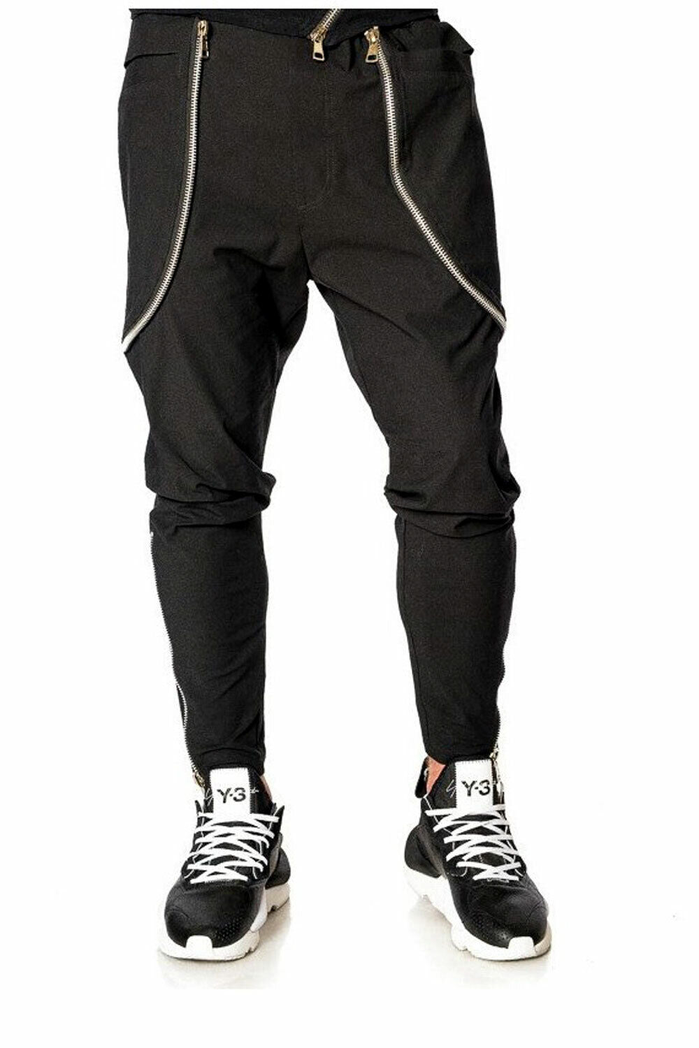 Mexton Men Herren Longshirt mit Reißverschluss, bequemes T-Shirt aus weichem Stoff, schwarzes Design, modisch und lässig.