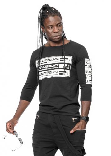 Mexton Men Oversize Longsleeve T-Shirt mit Druck, lang geschnittenes Sweatshirt, bequemer Pullover für Herren