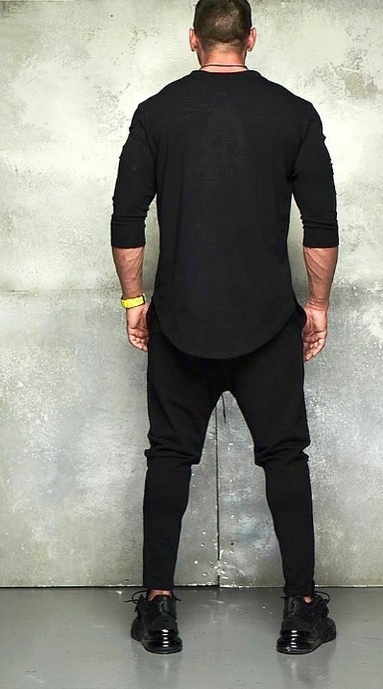 Großes, übergroßes Mexton Men T-Shirt in Hatz-Design, schwarzer Baumwollstoff, lässiger Schnitt und komfortable Passform