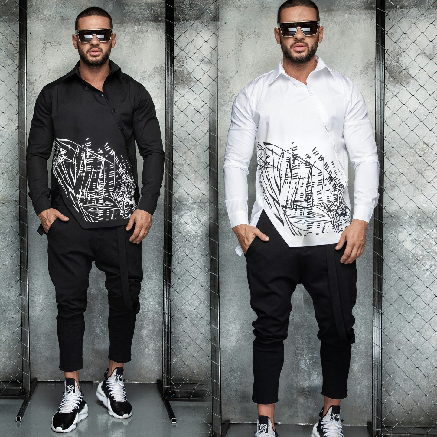 Mexton Men Oversize Slim Fit Hemd, Langarm, bedruckt, Freizeithemd, für Herren, in S bis XL