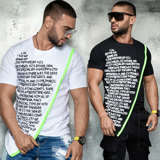 Mexton Men Herren Longshirt Oversize T-Shirt mit Neon-Print in S bis XL, bequemes und modernes Design