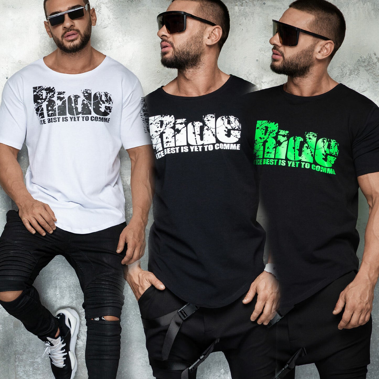 Mexton Men Oversize Longshirt mit asymmetrischem Druck, bequemes Herren T-Shirt in modernem Design