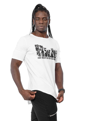 Mexton Men Oversize Longshirt mit asymmetrischem Druck, bequemes Herren-T-Shirt aus weichem Stoff, modischer Streetwear-Look