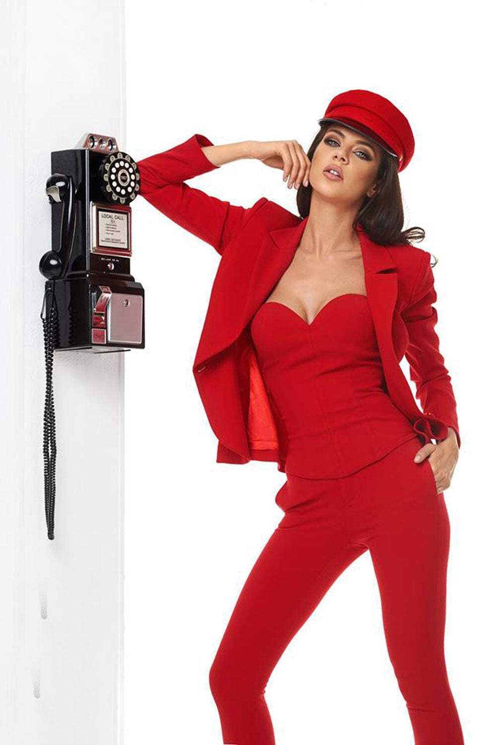 Elegant roter Damen Blazer von Mexton, leichte Jacke mit Sakko-Design, in Größe XS-M, stilvoll und vielseitig kombinierbar.