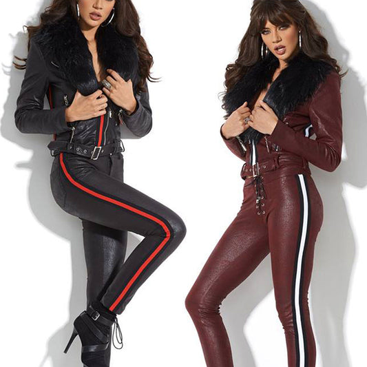 Schwarzer Damen 2-Teiler von Mexton: Kurzjacke und Röhrenhose in XS-M, modisches Outfits für Damen.