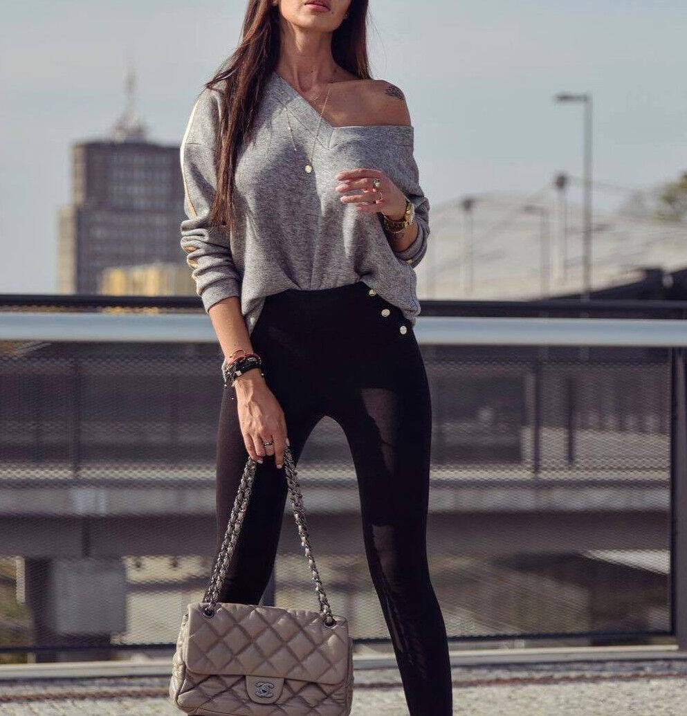 O'la Voga Damen oversized Feinstrick-Longpullover in hellgrau, weicher Strick, lockerer Sitz, XS-L