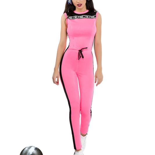 Damen Overall von ocassion in Pink, Einteiler, mit sportlicher Passform, geeignet für Fitness und Freizeit, in XS-M