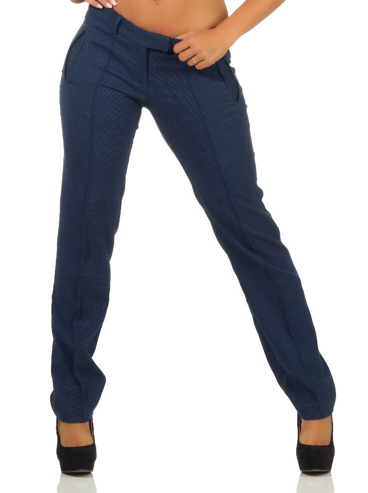Eleganter Damen-Bouclé Hosenanzug mit Blazer und Hose in Dunkelblau, Gr. 40, von Sea Shell, stilvoll und modern.